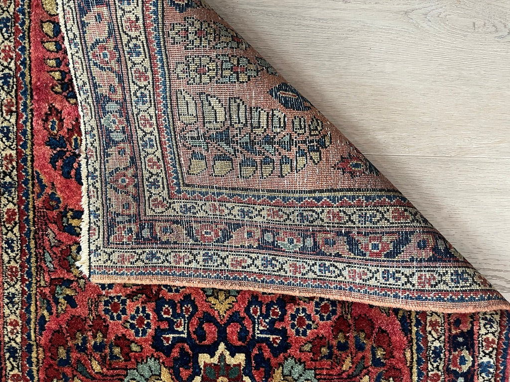 Charming Antique Handwoven Sarouk Rug-approximate 2" x 4"