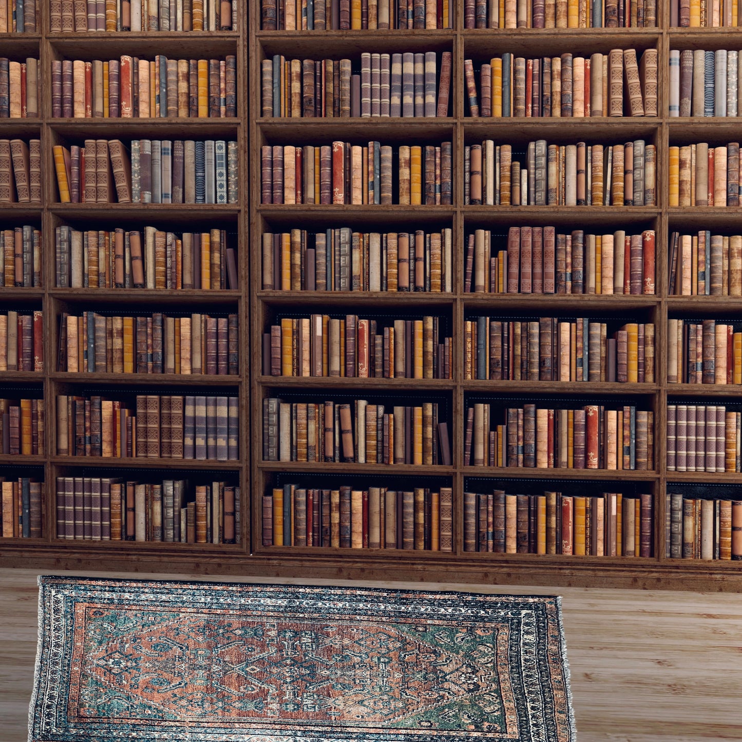 Antique Oriental Rug featuring the rich hues characteristic of renowned Heriz Serapi Rugs