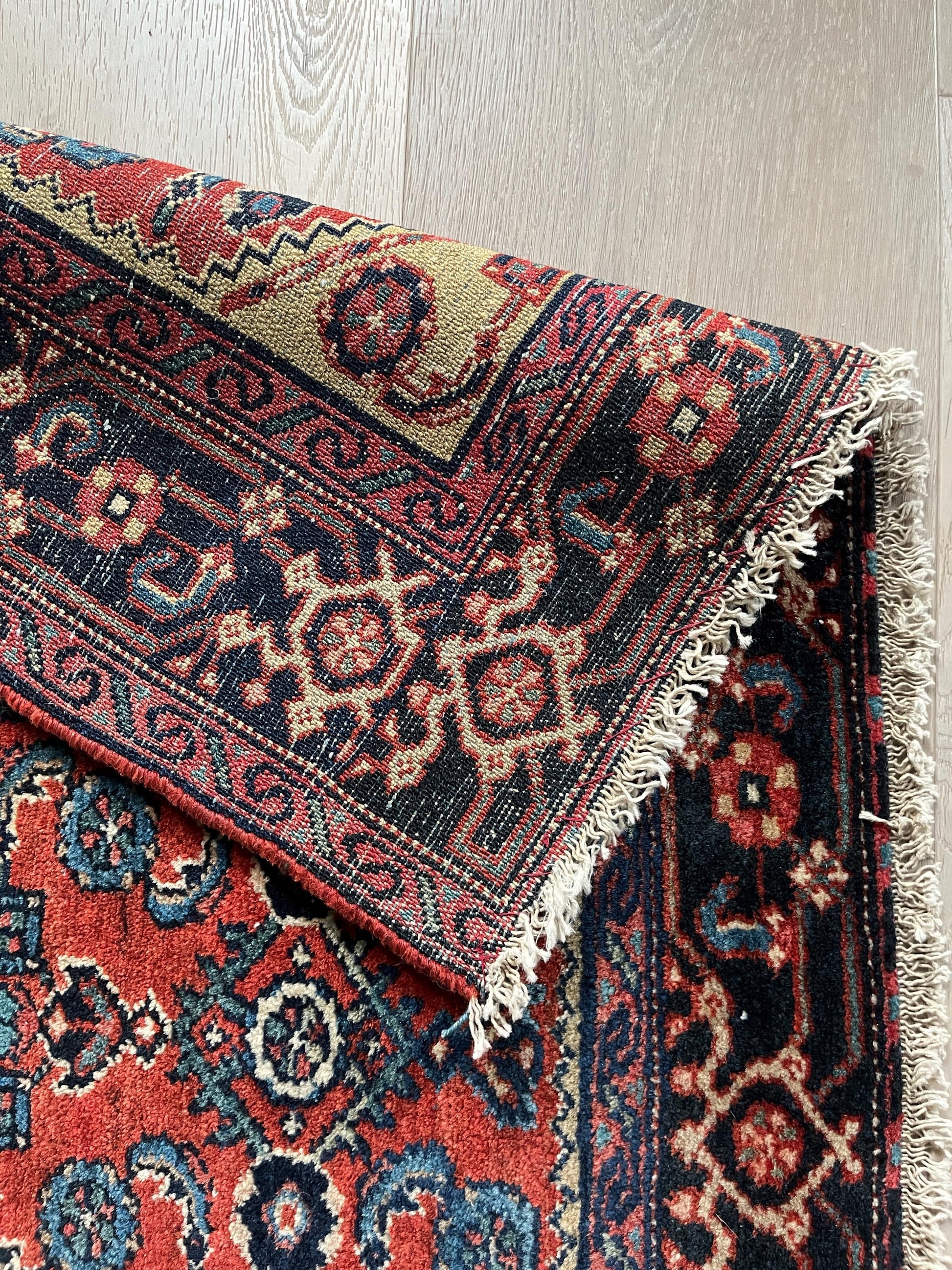 Genuine Antique Handwoven Oriental Rug, circa mid-1920s
