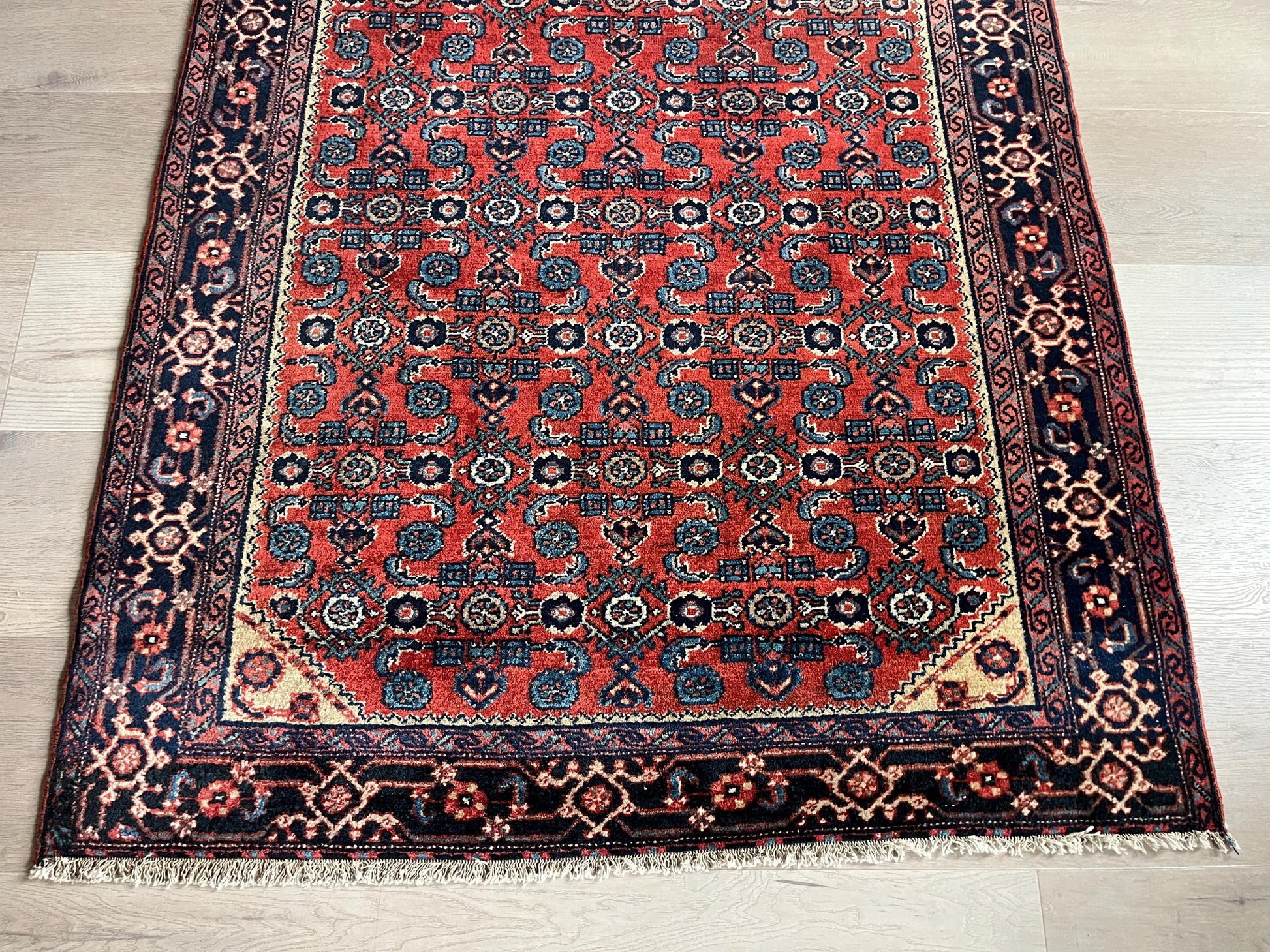 Genuine Antique Handwoven Oriental Rug, circa mid-1920s