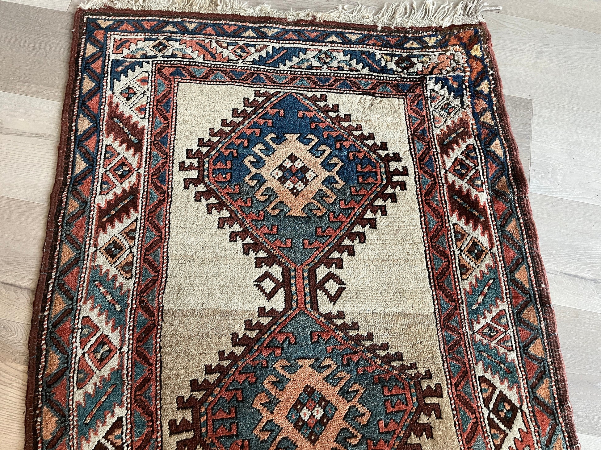 True Antique  over 100 years old hand-knotted Rare Camel Tribal Persian/Caucasian Runner including best padding cut to order