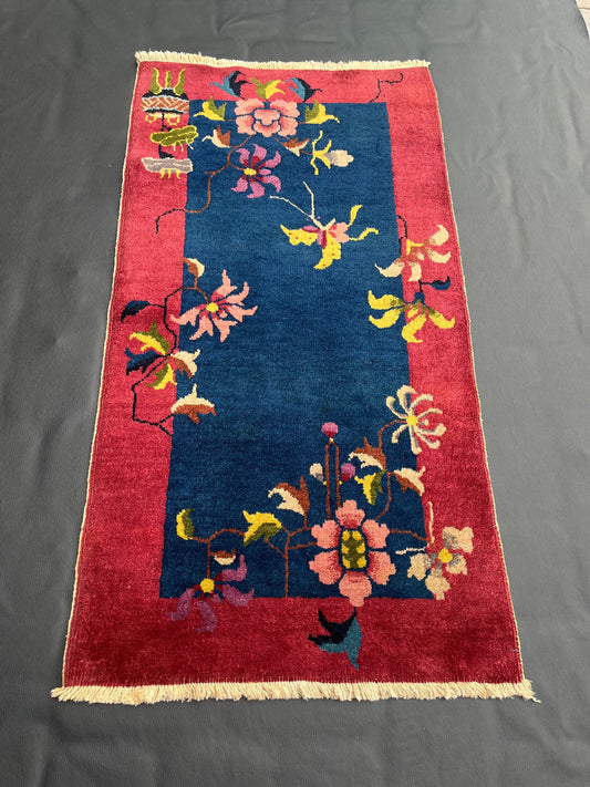 Antique Art Deco Chinese Rug including about the best underlayment pad money can buy-cut to order